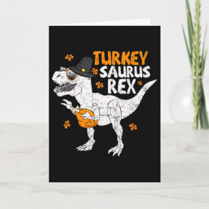 Thanksgiving Shirt Toddler Boys Kids Turkeysaurus  Card