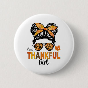 Thanksgiving Shirts For Girls Kids Thankful Girl M 6 Cm Round Badge
