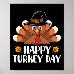 Thanksgiving Shirts For Kids Boys Toddler Happy Tu Poster