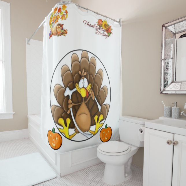 Thanksgiving shower curtain (In Situ)