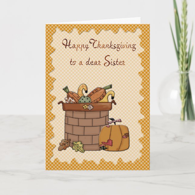 Thanksgiving Sister Holiday Card (Front)