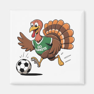 Thanksgiving Soccer Soccer Turkey Gobbler Magnet