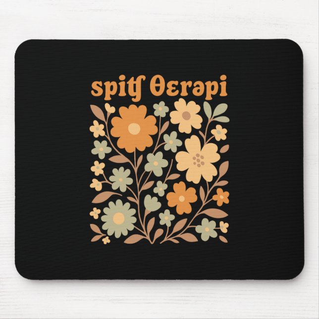 Thanksgiving Speech Therapy Fall Halloween Boho Fl Mouse Pad (Front)