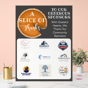 Thanksgiving Sponsor Appreciation charity school Acrylic Sign