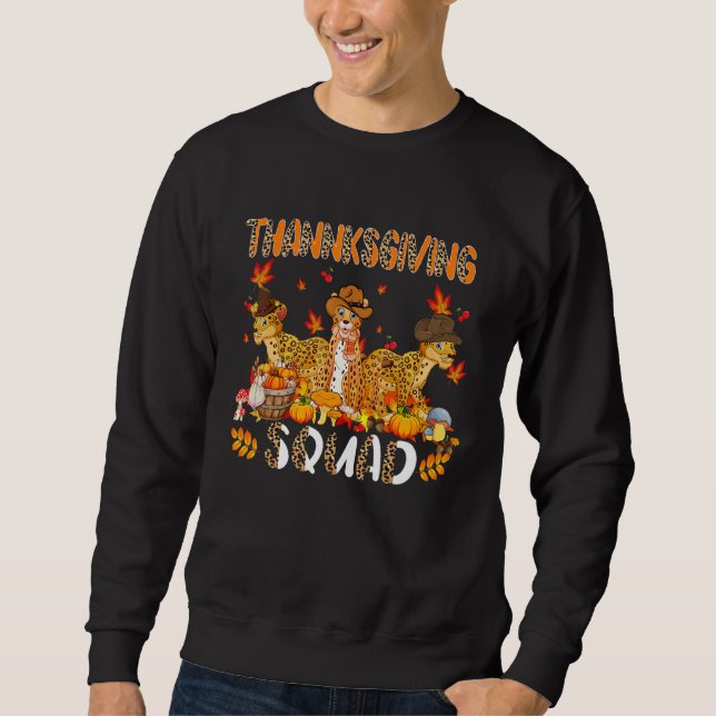 Thanksgiving Squad Leopard Three Fall Leopards Wea Sweatshirt (Front)