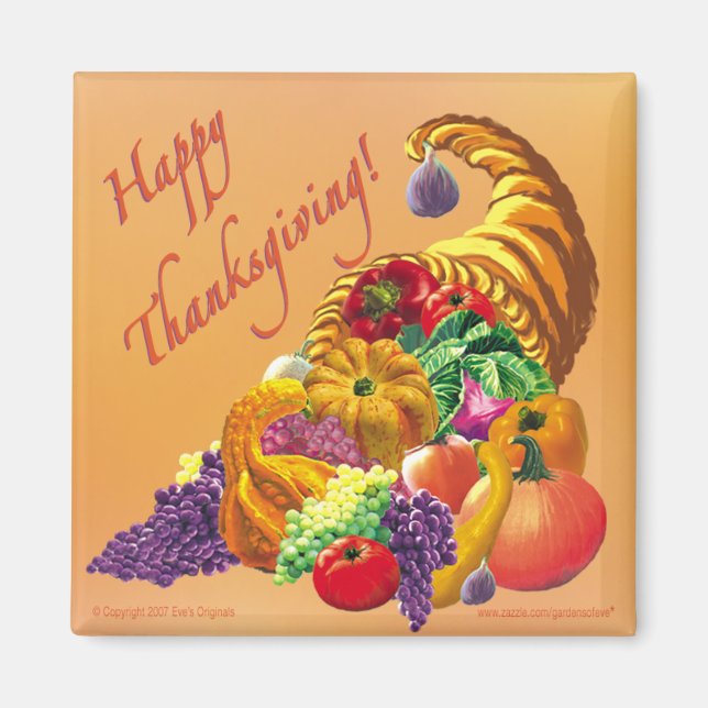 THANKSGIVING Square Magnet (Front)