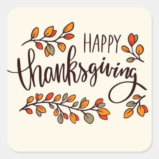Thanksgiving Square Sticker (Front)