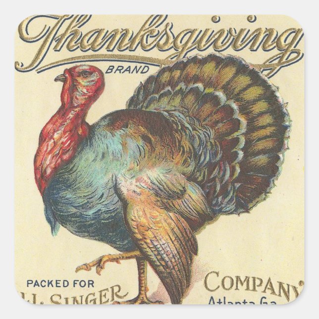 Thanksgiving Square Sticker (Front)