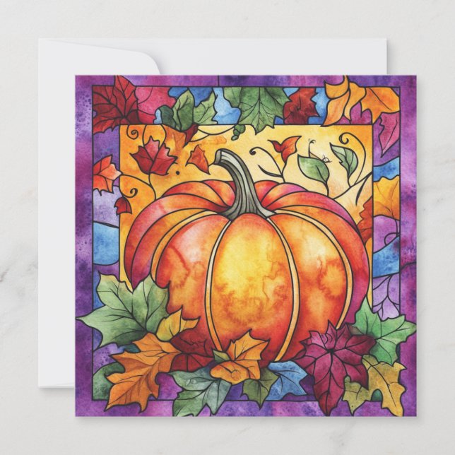 Thanksgiving Stained Glass Card (Front)