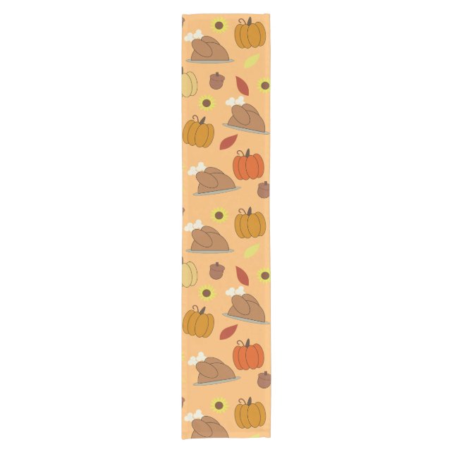 Thanksgiving Sticker Pattern Short Table Runner (Front)