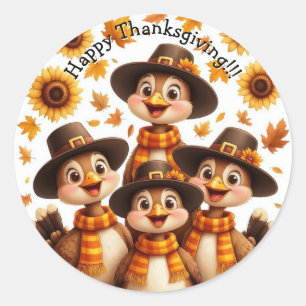 Thanksgiving stickers with turkeys