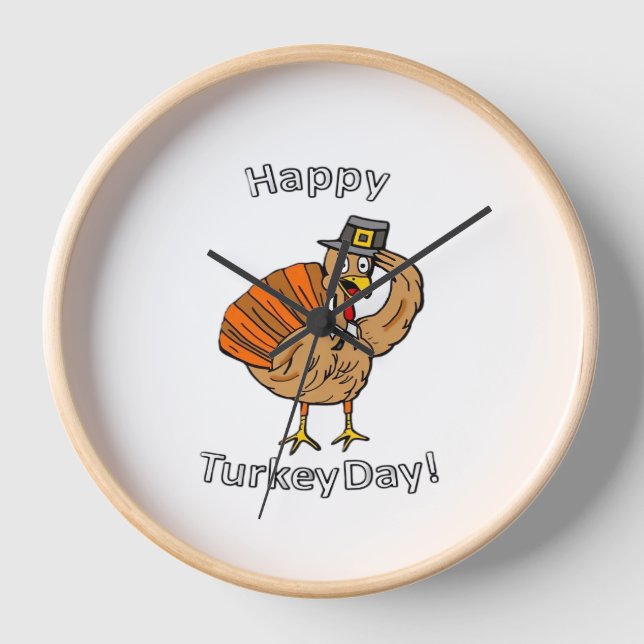 Thanksgiving (Style 2) Classic T-Shirt Clock (Front)