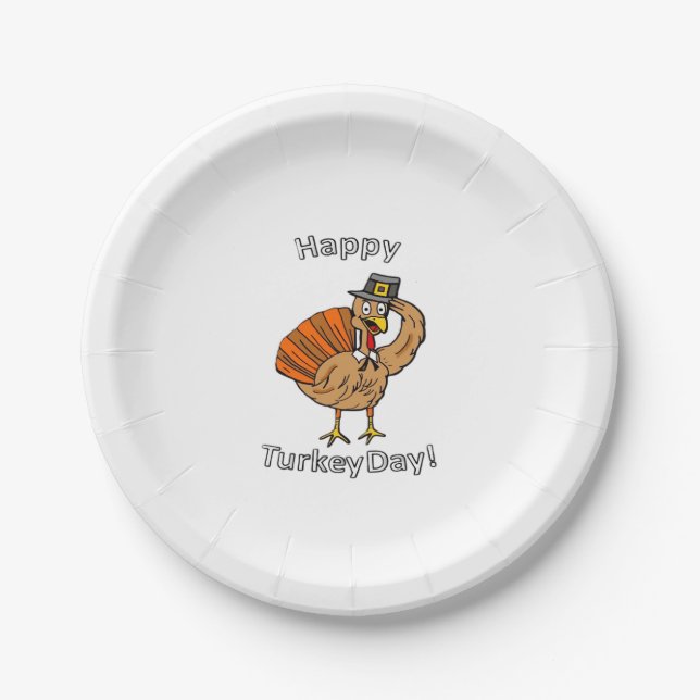 Thanksgiving (Style 2) Classic T-Shirt Paper Plate (Front)