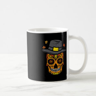 Thanksgiving Sugar Skull Pilgrim Fall Mexican Men Coffee Mug