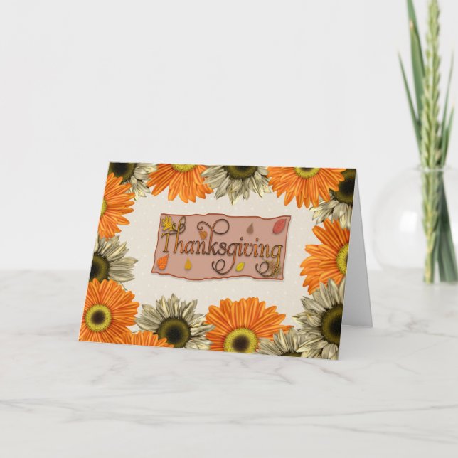 Thanksgiving Sunflowers Card (Front)
