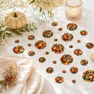 Thanksgiving Table Decor Autumn Harvest Botanical Confetti