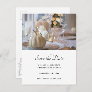 Thanksgiving Table Elegant Setting Save the Date Invitation Postcard