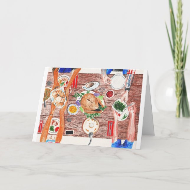 Thanksgiving Table Holiday Card (Front)