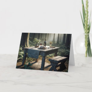 Thanksgiving Table In A Forest Card
