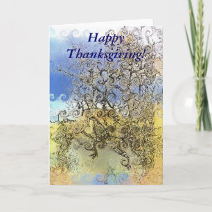 THANKSGIVING TANGLE TREE HOLIDAY CARD