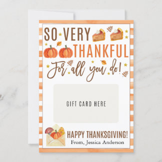 Thanksgiving Teacher Appreciation Gift Card Holder