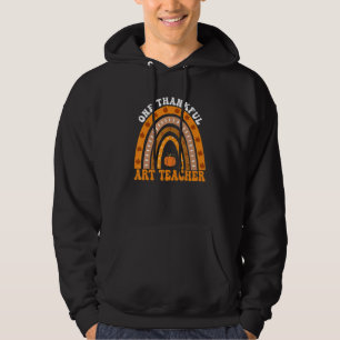 Thanksgiving Teacher One Thankful Teacher Rainbow  Hoodie