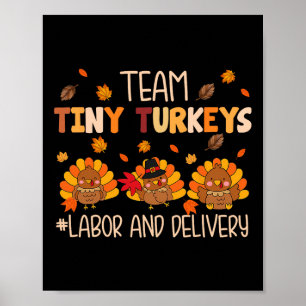 Thanksgiving Tees Funny Turkey Nurse Women Gifts Poster