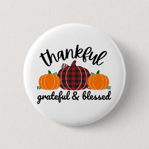 Thanksgiving Thankful 6 Cm Round Badge