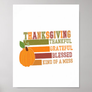 Thanksgiving Thankful Grateful Blessed Poster