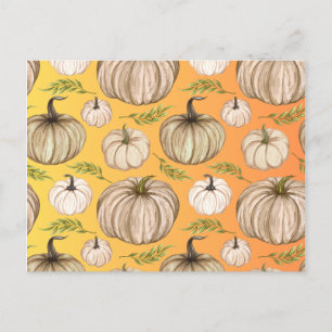 Thanksgiving thankful pumpkin patch fall pumpkins postcard