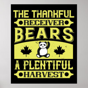 Thanksgiving - Thankful Receiver Bears Harvest Poster