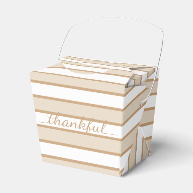 Thanksgiving Thankful stripe takeout container box (Front Side)