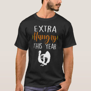 Thanksgiving Thankful Turkey Pregnancy baby Announ T-Shirt