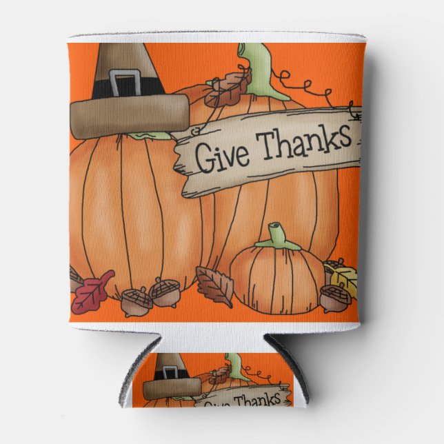 Thanksgiving theme decor can cooler (Front)