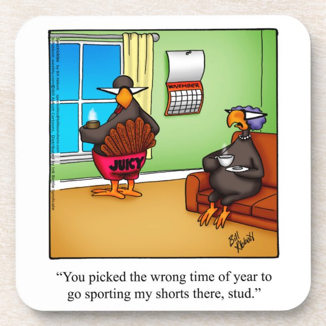 Thanksgiving Things- Funny Coaster Set Spectickles (Front)