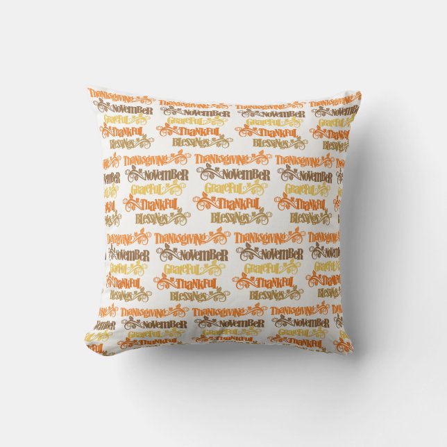 Thanksgiving Throw Pillow (Front)