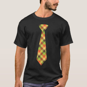 Thanksgiving Tie Buffalo Plaid Orange Necktie for T-Shirt