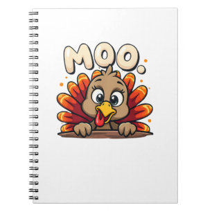 Thanksgiving Time Turkey Moo Funny Thanksgiving Fu Notebook