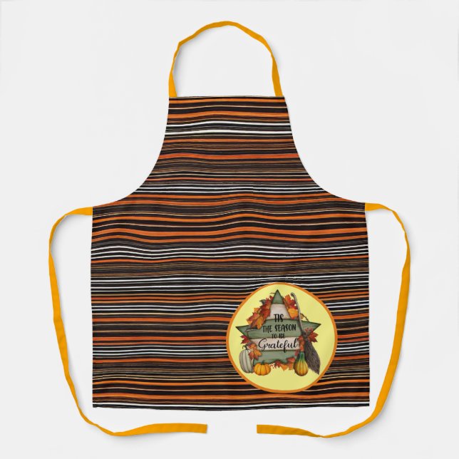 Thanksgiving Trendy Beautiful Autumn Collection Apron (Front)