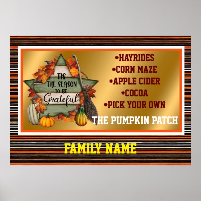 Thanksgiving Trendy Beautiful Autumn Collection Poster (Front)