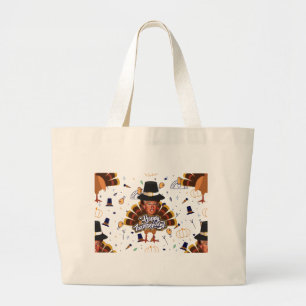 "thanksgiving trump turkey large tote bag