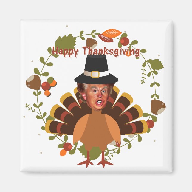 thanksgiving trump turkey magnet (Front)
