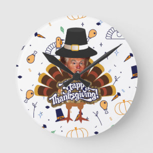 "thanksgiving trump turkey round clock