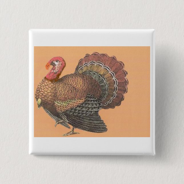 Thanksgiving Turkey 15 Cm Square Badge (Front)