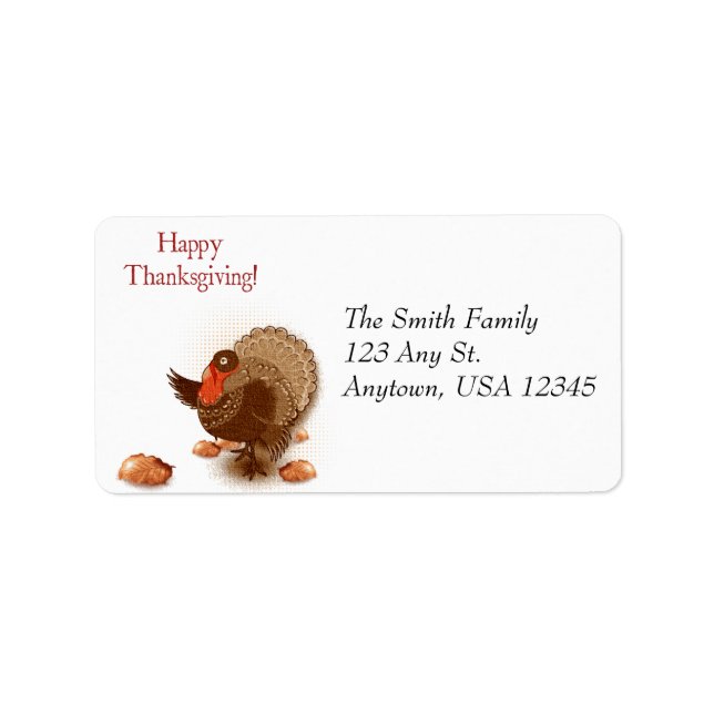 Thanksgiving Turkey Address Labels (Front)