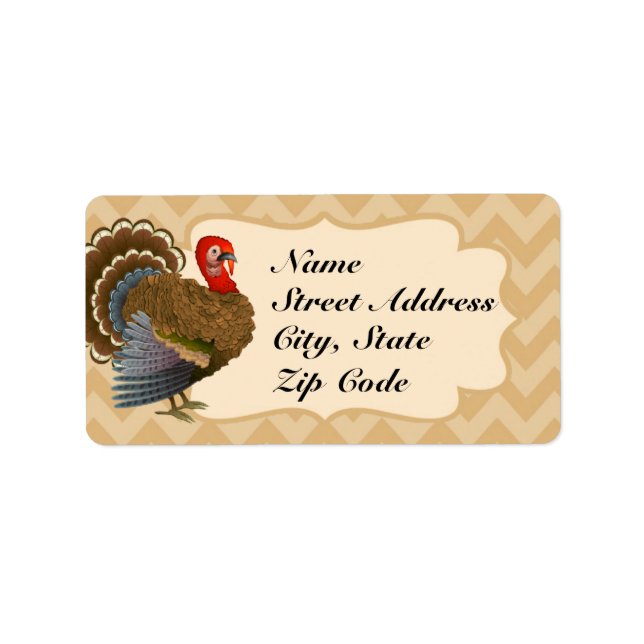 Thanksgiving Turkey Address Labels Personalise (Front)