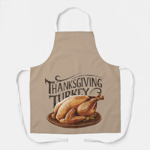 Thanksgiving Turkey All-Over Print Apron, Medium Apron