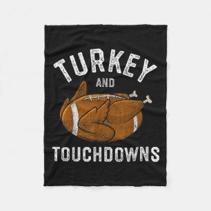 Thanksgiving Turkey And Touchdowns Football Men Bo Fleece Blanket