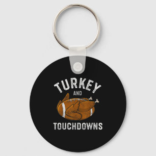 Thanksgiving Turkey And Touchdowns Football Men Bo Key Ring