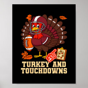 Thanksgiving Turkey And Touchdowns Footll Fall Men Poster